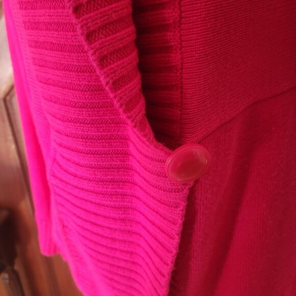 Jones New York Signature Large Pink Knit Cardigan Button Closure Ribbed Collar L - Picture 2 of 5